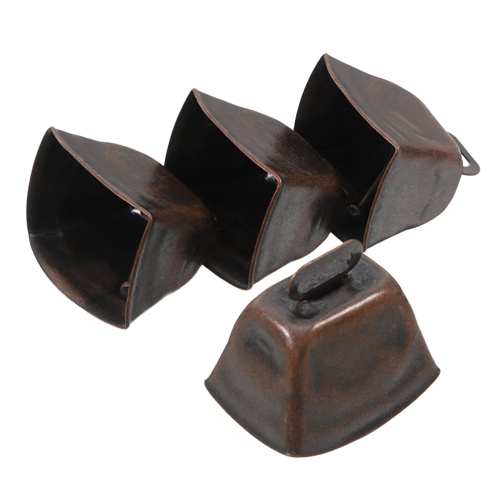 BCOATH 4pcs Miniature Cowbells Bulk Distinctive Melody Ringing Bells for Farm Pet Craft Decor Sheep Goat Horse
