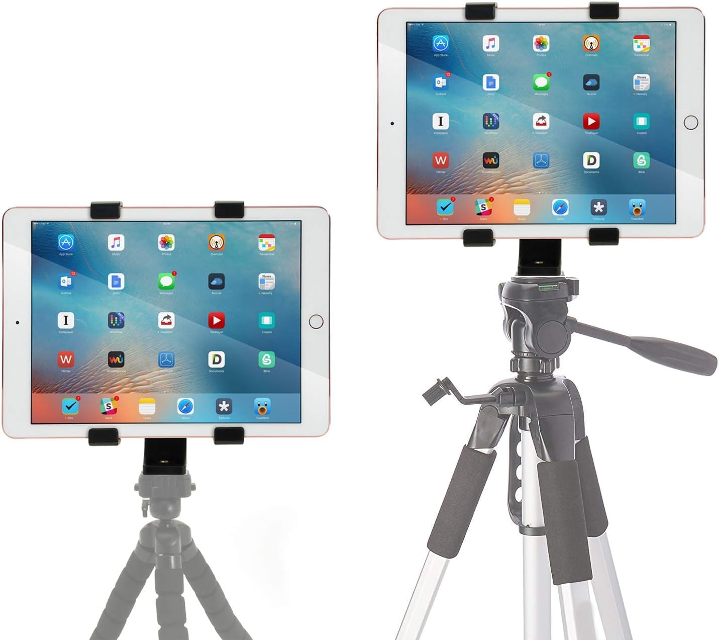KLIOMAX Universal Tablet Tripod Mount: Perfect for iPad, iPad Air, iPad Mini, Samsung Galaxy Tab, and Many More Tablets – Ideal for Photos, Videos, and Hands-Free Use