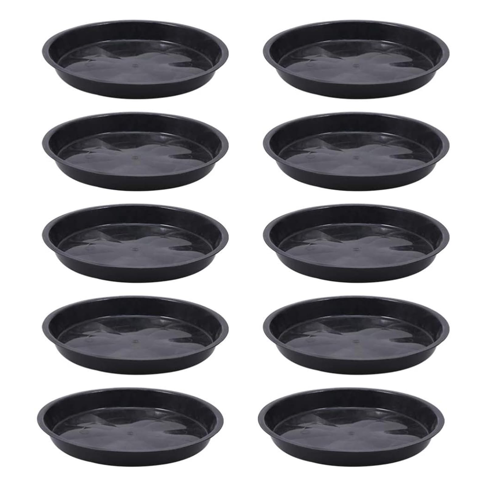 matumou 10Pcs 10Sizes Plastic Round Shape Home Garden Flower Pot Planter Tray Saucers