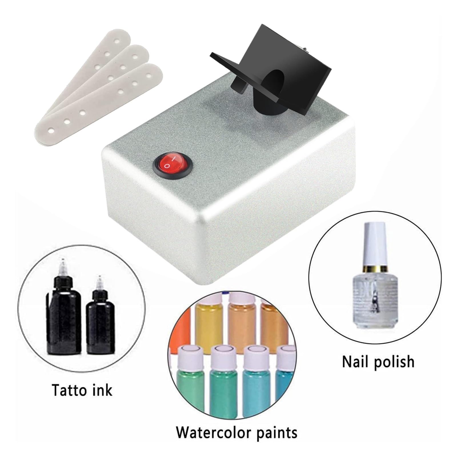 Laborrührer, Tragbarer Nagellack- und Tintenmischer for Gel Aquarell(Silver)