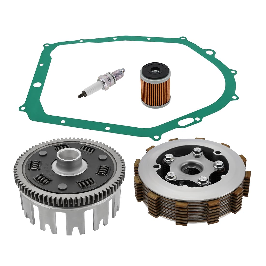 Kit de embrague reforzado con canasta para Yama-ha Raptor 350 2004-2013 Warrior 350 1987-2004 Kodiak 400 1993-1998 Big Bear 350 4x4 1987-1997 Big Bear 350 2x4