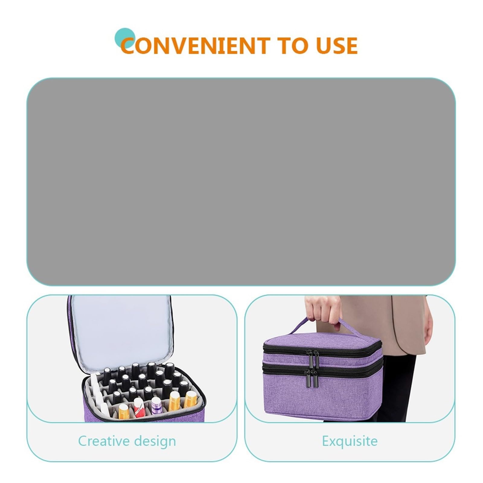 Nagellack Organizer Tasche Doppellagige Nagellack-Organizer-Tasche, große Kapazität, tragbare Aufbewahrungstasche for ätherische Öle for Kosmetik und Make-up-Werkzeuge auf Reisen
