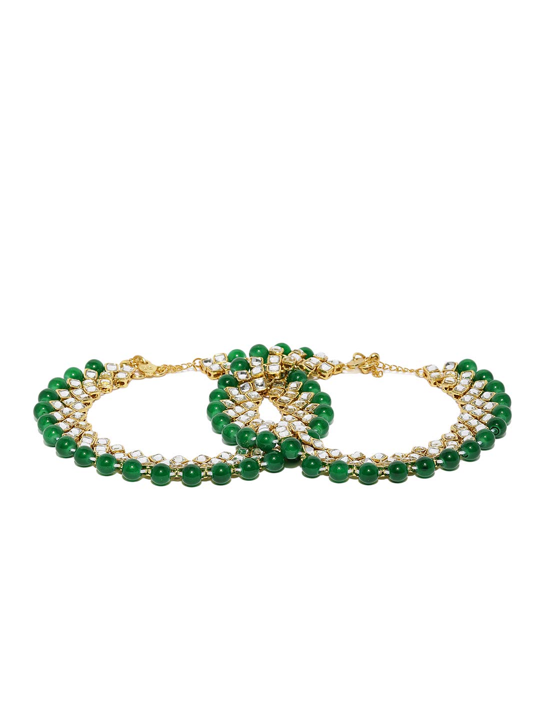 ZAVERI PEARLS Kundan & Green Beads Traditional Payal For Women-ZPFK18641 (B0DCSTDWMF) Amazon Price History, Amazon Price Tracker