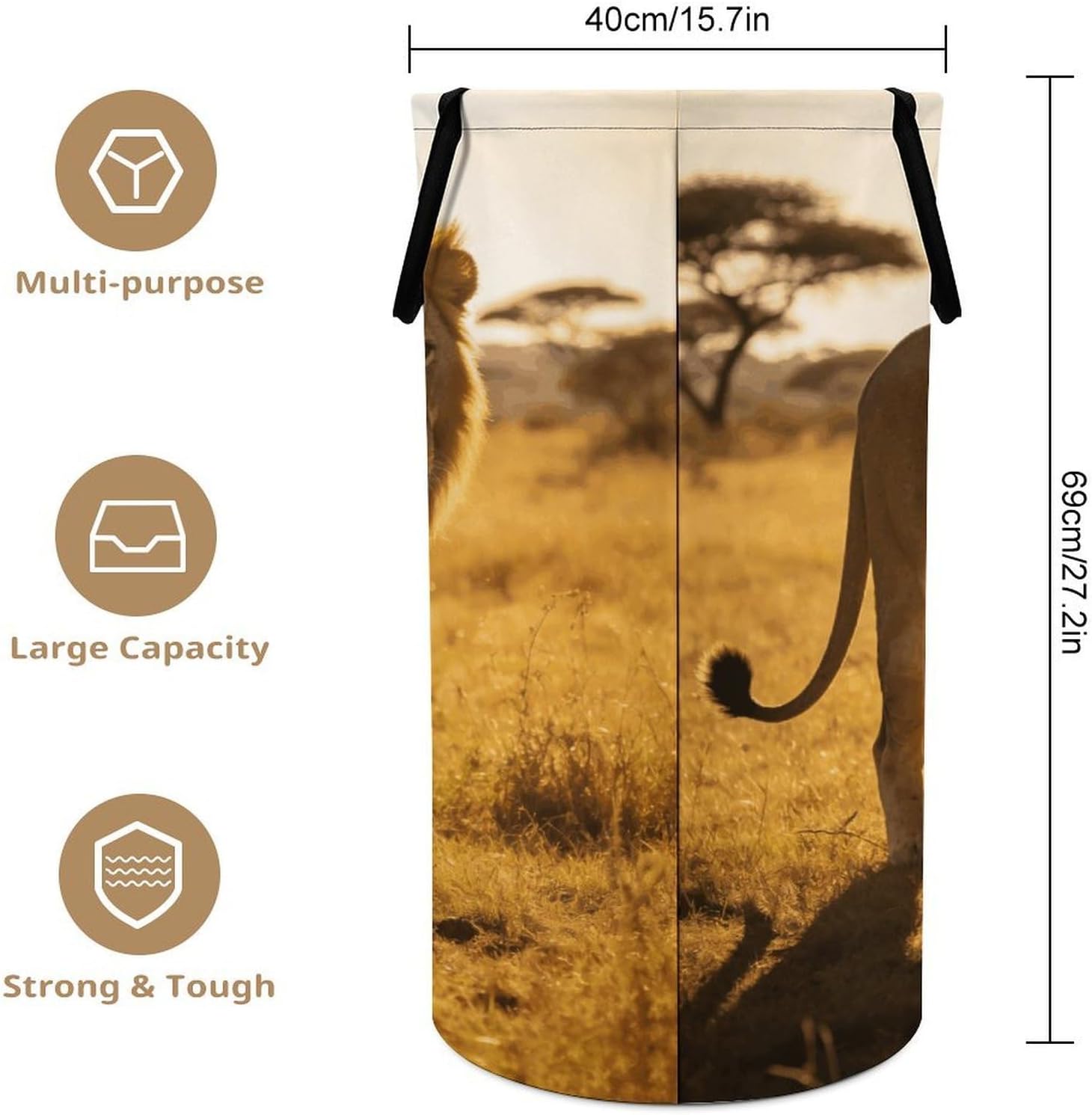 Big Cat Laundry Hamper 86L Waterproof Collapsible Clothes Basket with Double Handles Freestanding Foldable Laundry Basket Large Clothes Hamper for Bathroom