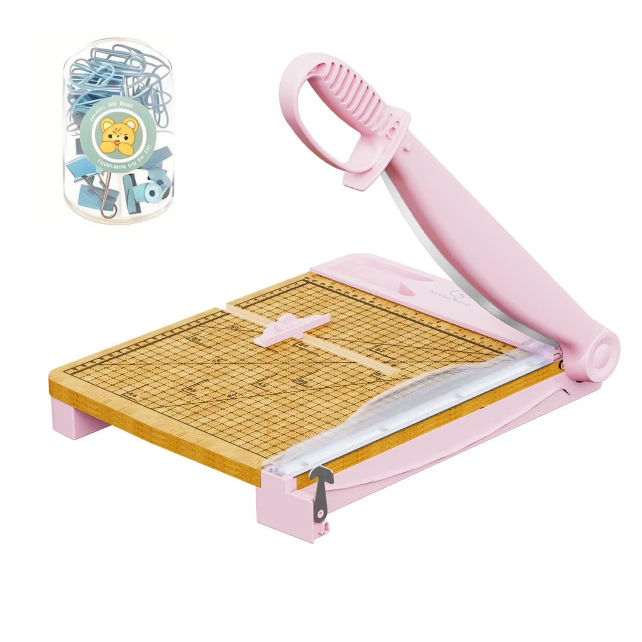 12 Inch Heavy Duty Paper Cutter, Wood Guillotine Paper Cutter & Paper Trimmer, 30 Sheets Capacity Paper Cutting Board for Classroom, Crafting,