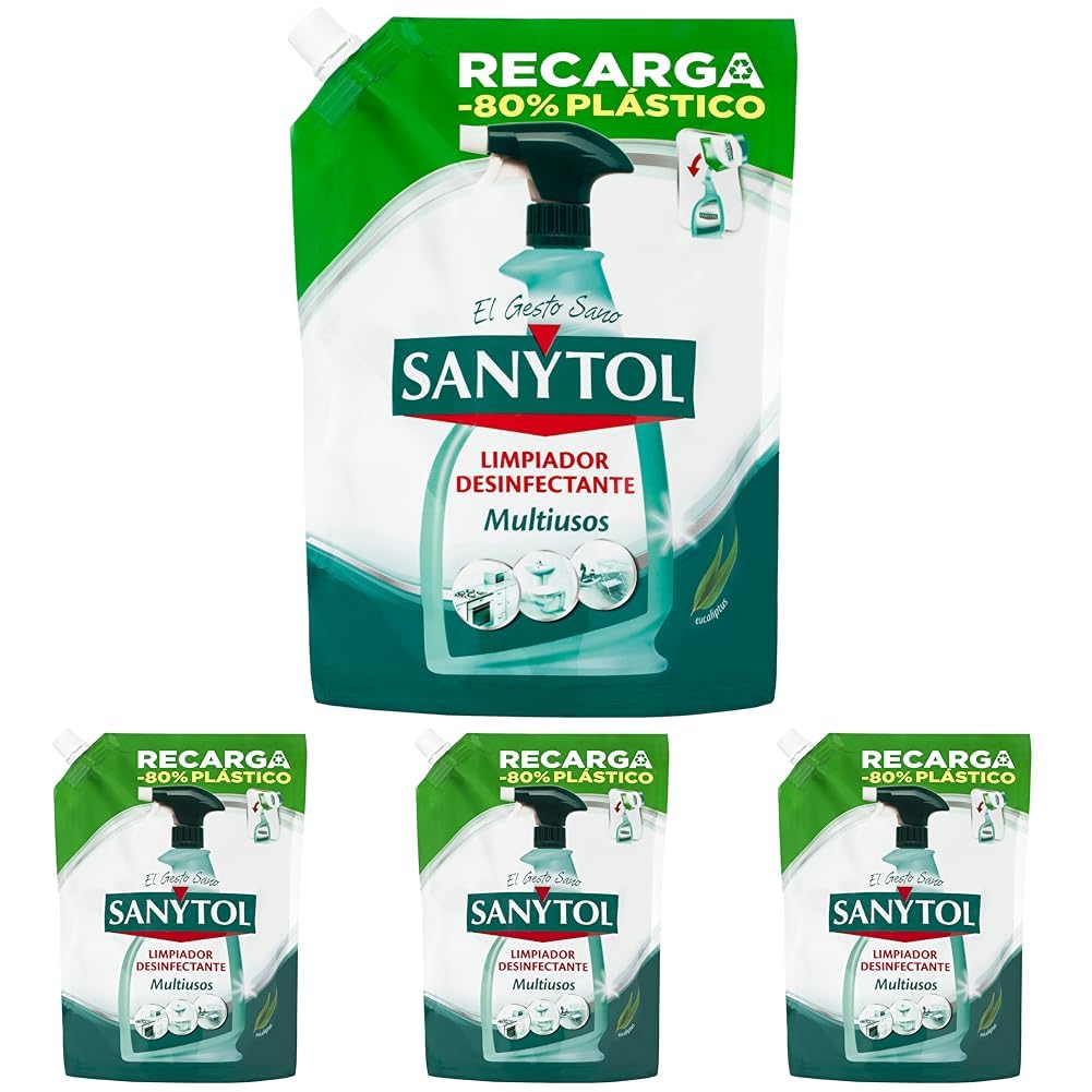 Sanytol - Recarga Limpiador Desinfectante Multiusos, Elimina el 99,9% de Gérmenes, Eficaz Contra Bacterias, Hongos y Virus, Sin Lejía, No Mancha Textiles, Reduce un 80% de Plástico - 750 ml — view 8