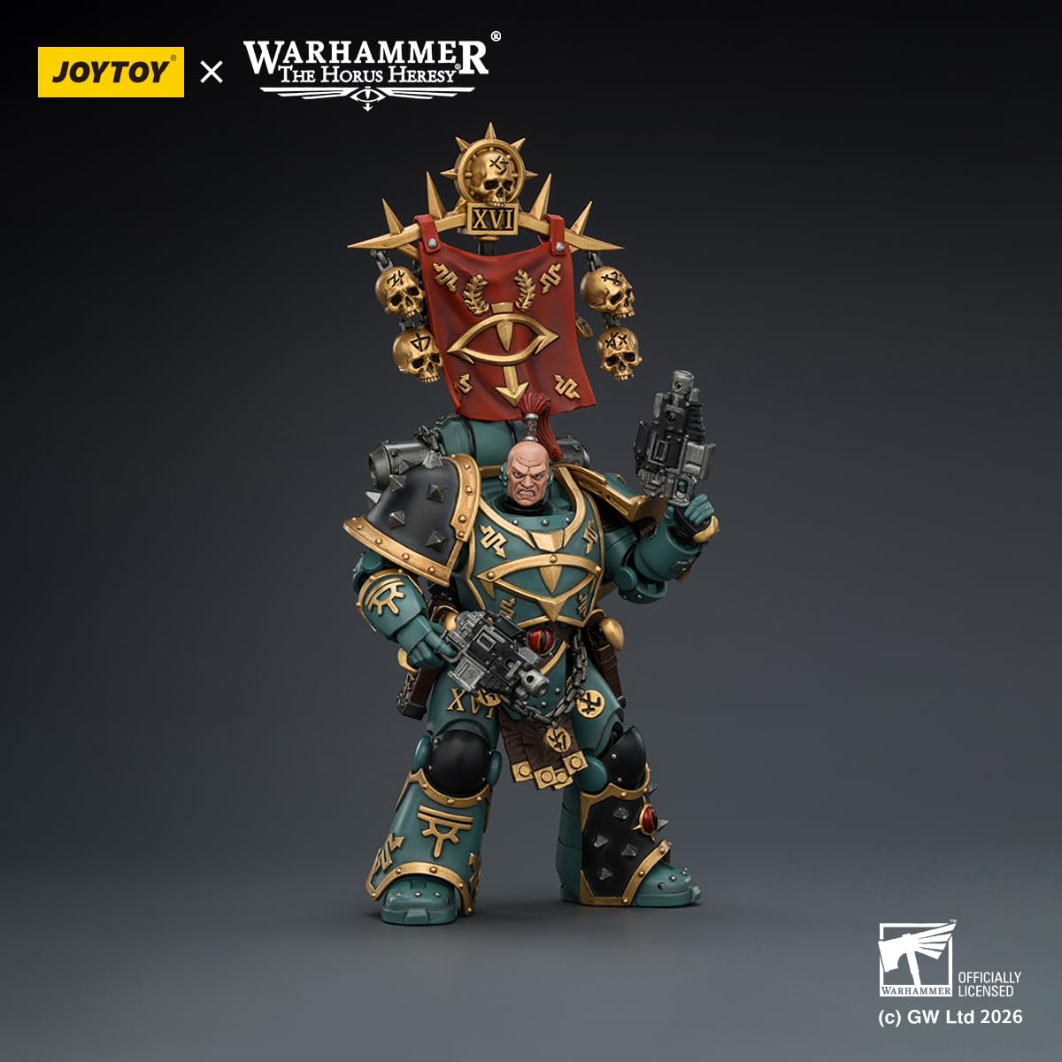 TOYVERSE JOYTOY Warhammer The Horus Herejy Sons of Horus Vheren Ashurhaddon Master of the True Sons with the Hacha Serpentis Figura de acción a escala 1/18, modelo de personaje para mayores de 15 años