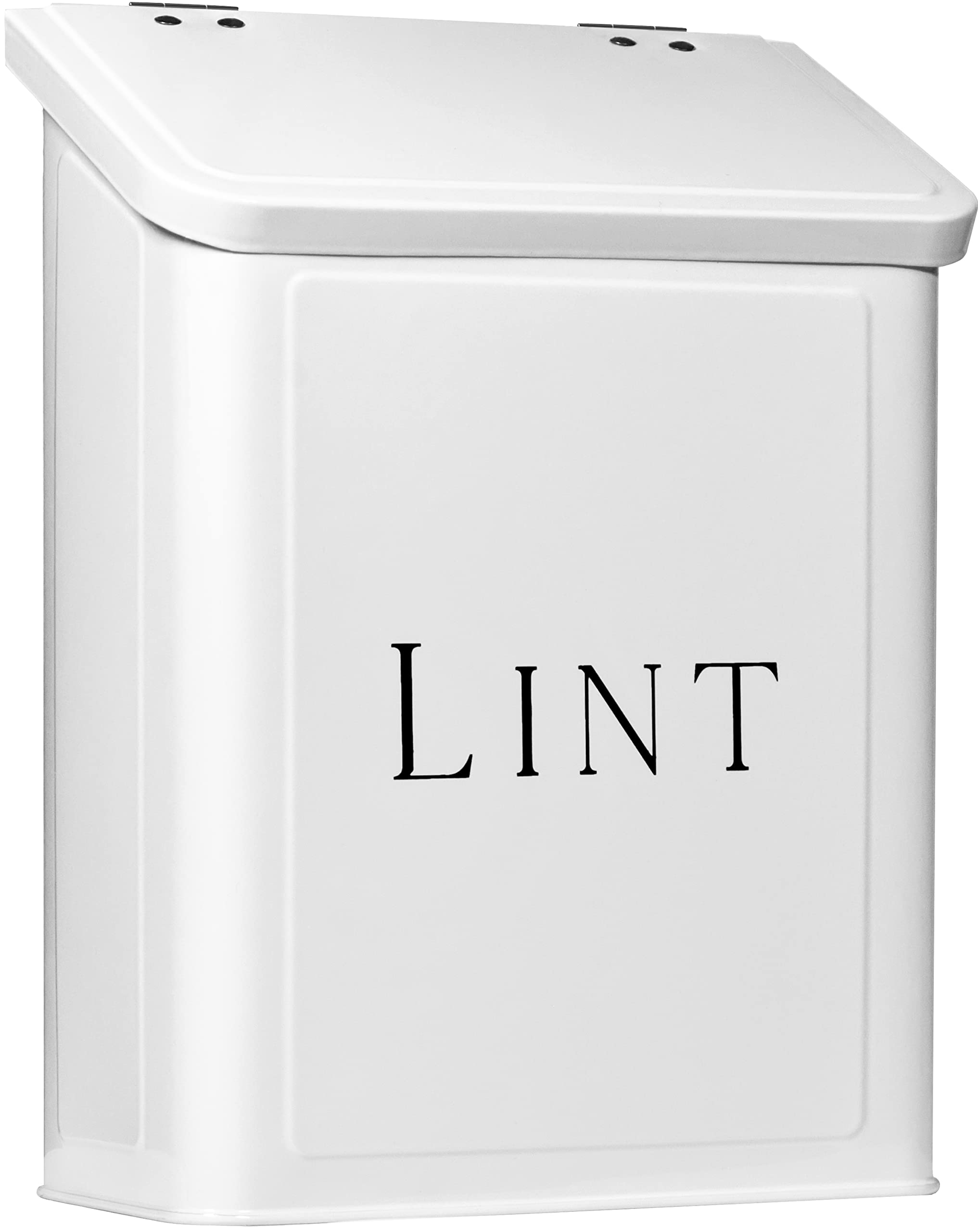 MOUNT DELECTABLE Magnetic Lint Bin for Laundry Room, 2.5L Space-Saving Laundry Trash Can, Wall Mounted or Freestanding Dryer Lint Holder, White