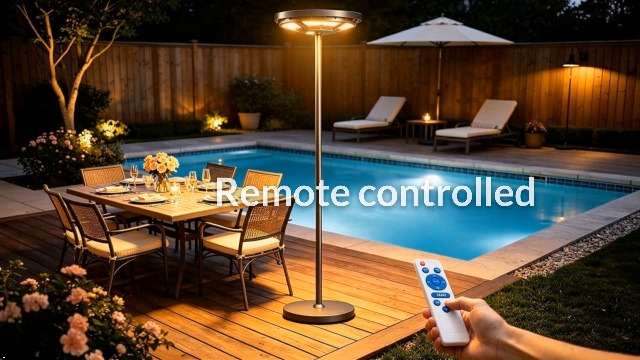 Image of Lightdot Outdoor Floor Lamp for Patio, Rechargeable Cordless Floor Lamp with Remote, Dimmable Warm White 3000k Tall Standing Lamps for Deck Yard Garden