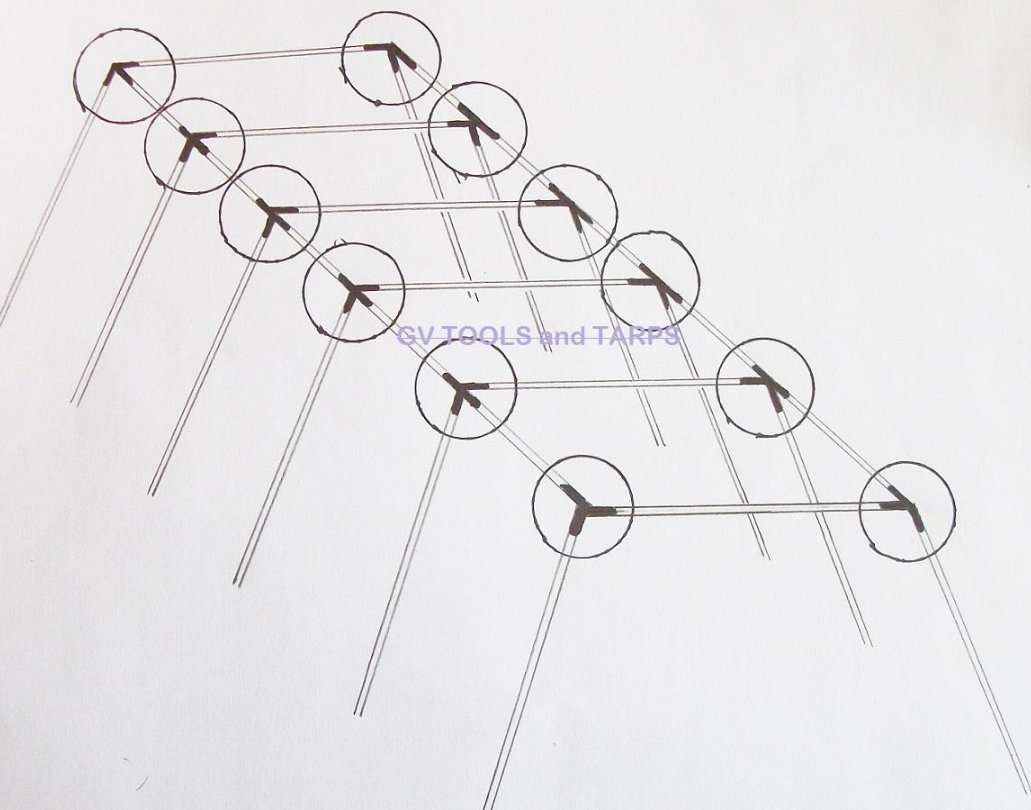 Golden Valley Tools & Tarps 50’ Baseball Softball Slant Leg Trapezoid Batting Pitching Cage - 1 5/8