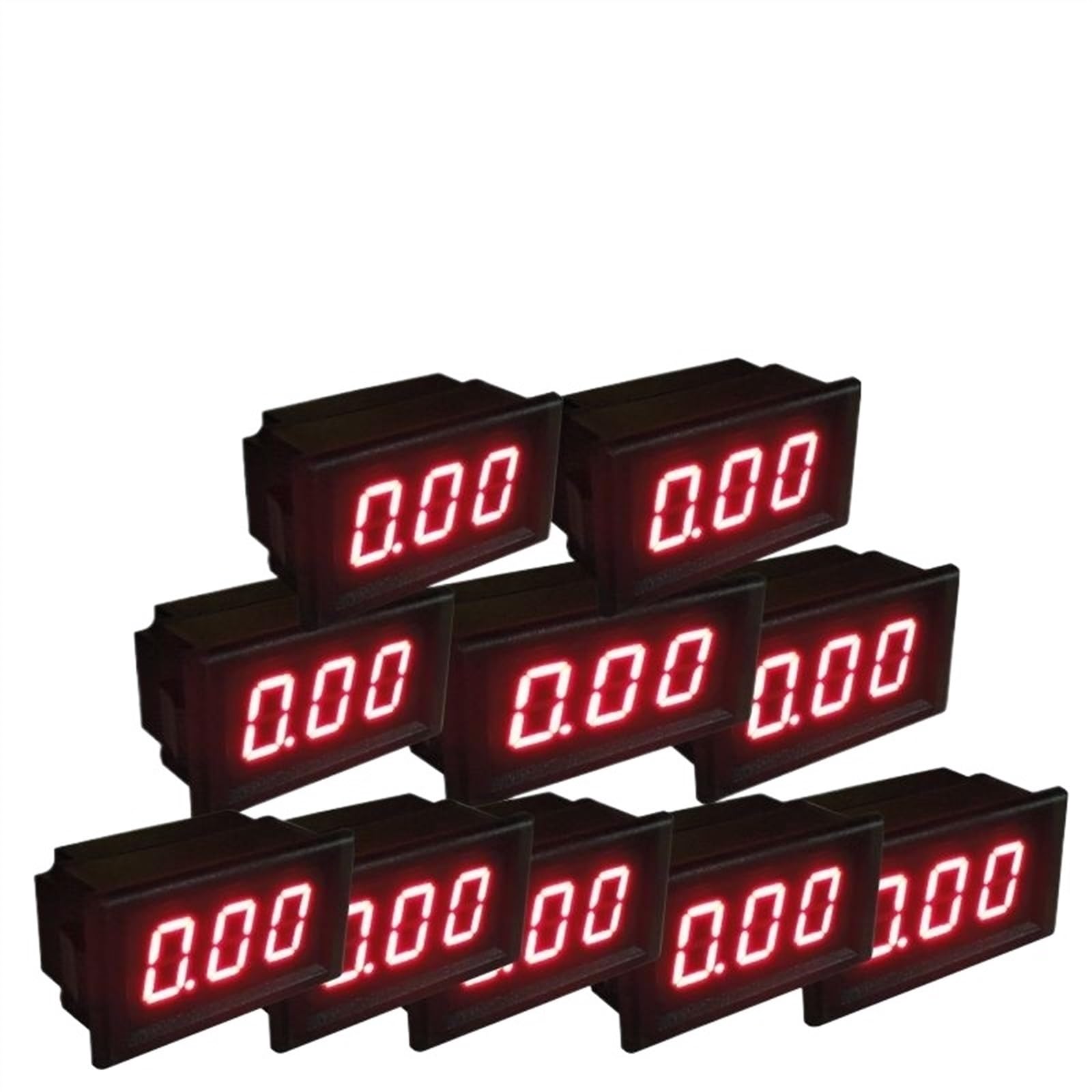 Voltímetro CC resistente al agua con tres cables, 10 Uds., 0-30V, 100V, 300V, 600V, LED, pantalla de 0,52 pulgadas, medidor de Panel de voltios, CC 3,3-30V (Size : DC0-100V)