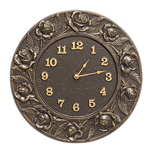 Whitehall Products Rose Clock, French Bronze