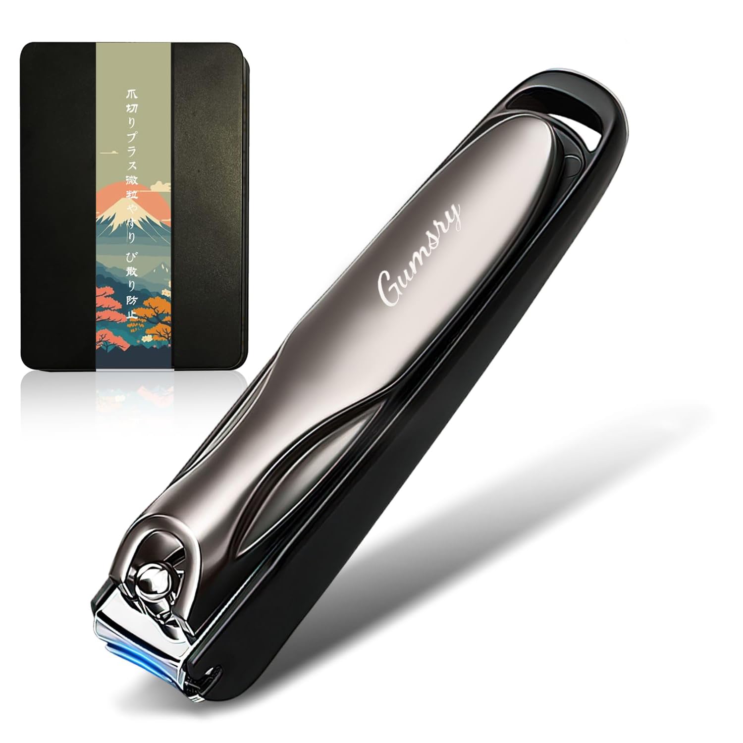 Gumsry High Quality Nail Clippers, Nail Trimmer, Made in Japan, Stainless Steel, 2 Sides Nail File Included, Curved Blade, Sharp, Anti-Slip, Easy Operation, Safe, For Babies, Adults, Elderly, Gift : H