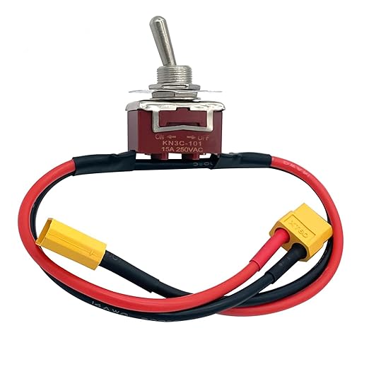 Large Current On-Off Electric Power Switch，with XT60 to XT60 Plug, RC Aircraft Switch for Drones, Radios, Boats.（ XT60 Switch）