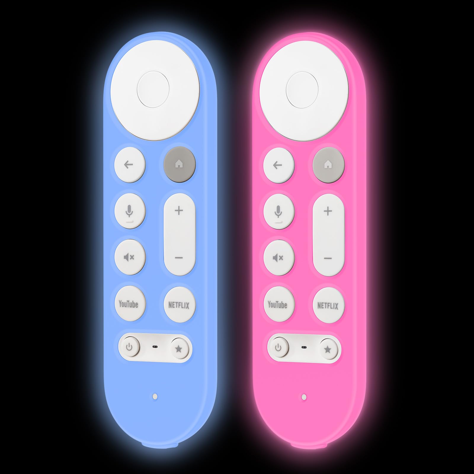 Coque Google TV Streamer 4K 2024 silicone phosphorescent - LEFXMOPHY protection télécommande rose - 8