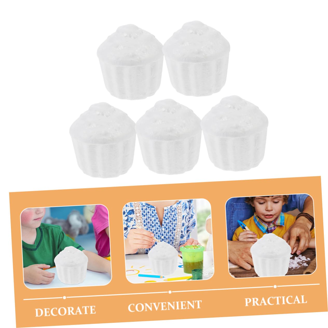 Hemobllo Modèles de Gâteau en Mousse Blancs pour Décoration Créative 5 Pièces Accessoires pour Travaux Manuels et Pâtisserie DIY la Main