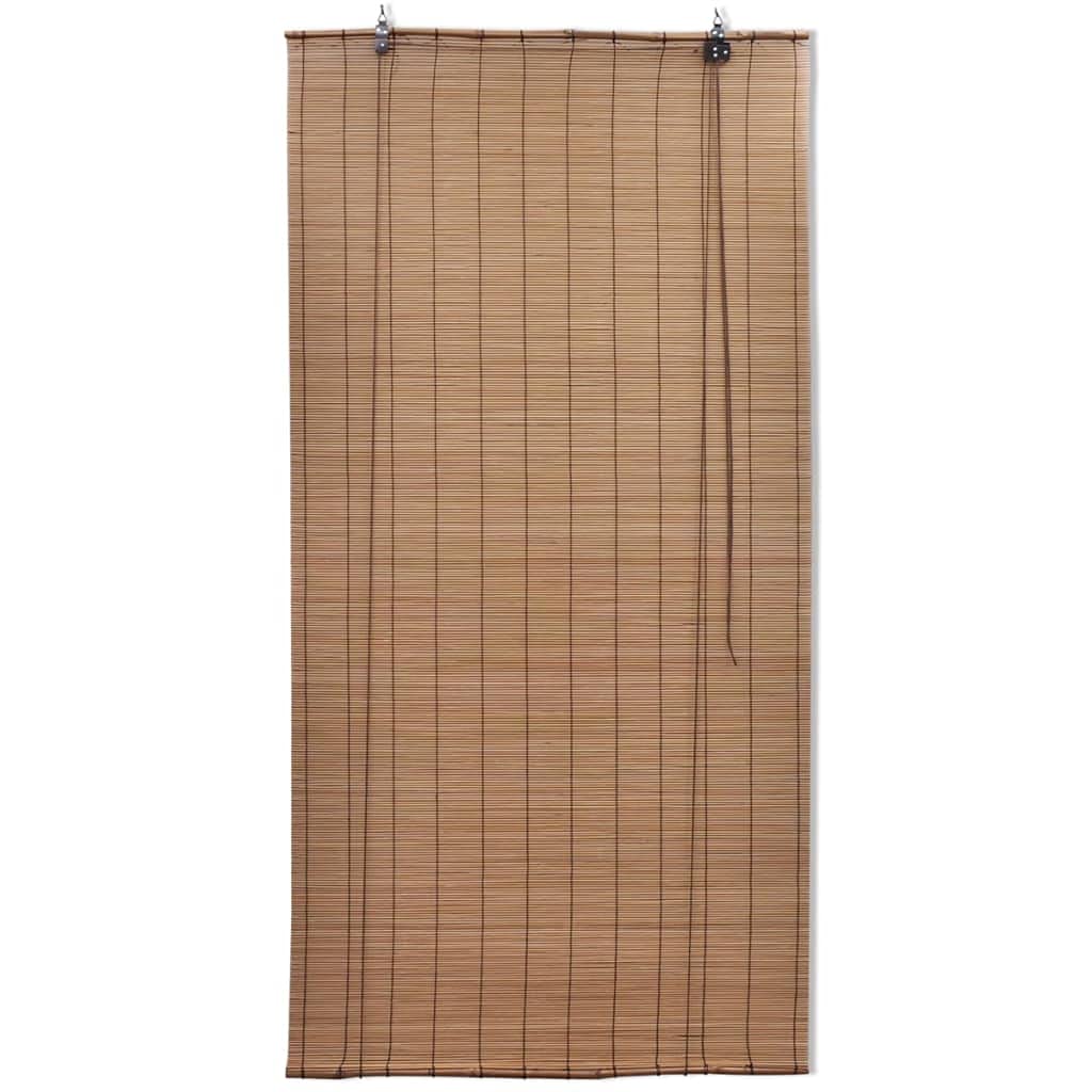 Lot de 2 stores enrouleurs en bambou - 120 x 220 cm - Marron - Protection solaire naturelle - Sans perçage - Translucide - Facile à nettoyer - Pour salon, chambre à coucher, bureau