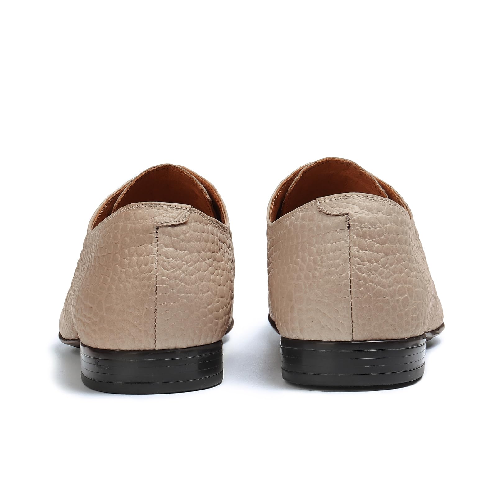 Derbys Casual in Rilievo da Uomo Scarpe Eleganti Morbide Formale Affari Scarpe Basse Stringate in Pelle Lavoro Feste