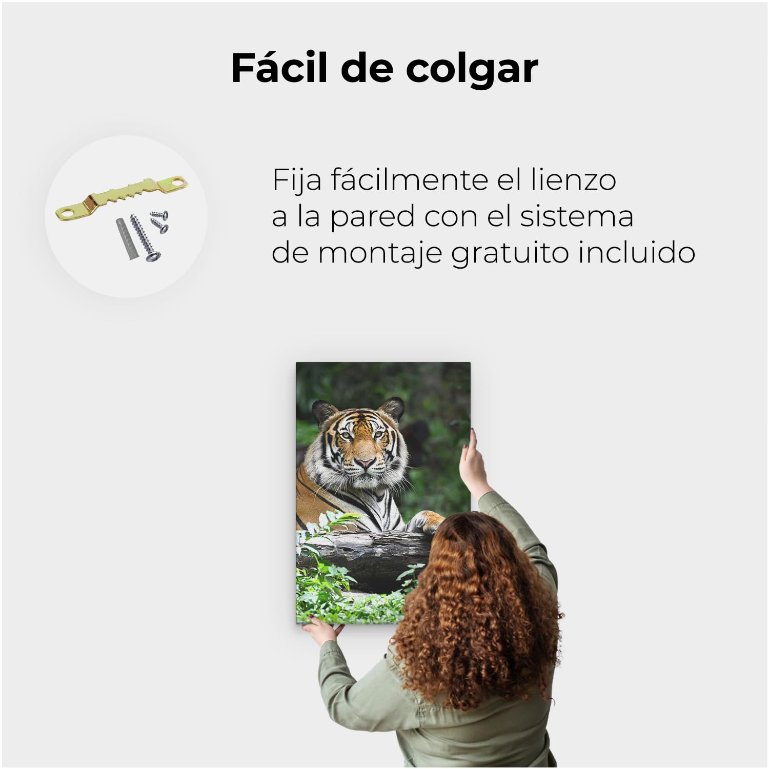 Artaza Cuadros Decoración Salón Modernos Tigre - 40x60 cm - Cuadros Animales - Decoración Pared - Lienzos - Selva