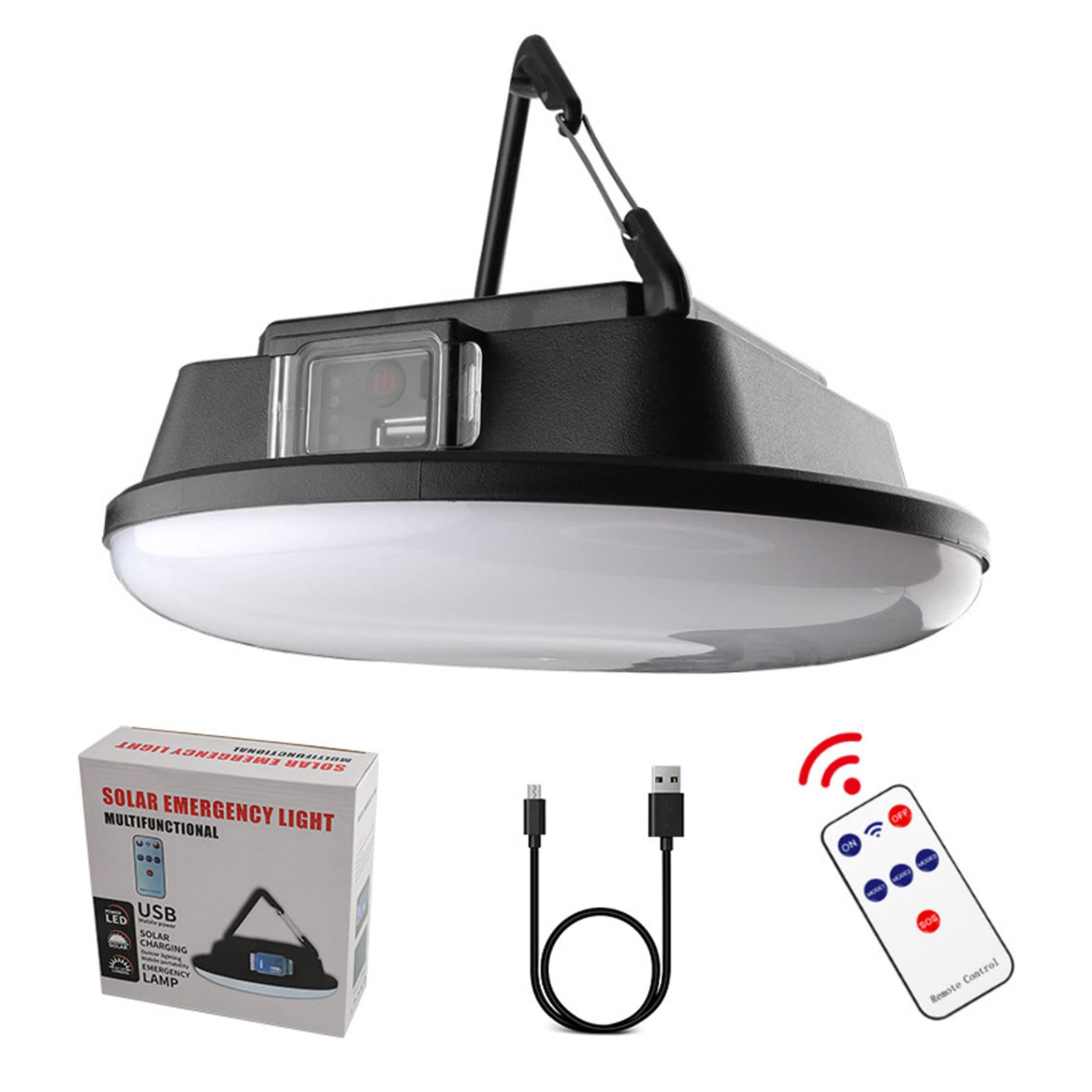 Latarnia kempingowa, Latarnia kempingowa, Przenośna wisząca lampa kempingowa LED, Łańcuch świetlny na energię słoneczną Lampa robocza z zoomem do nagłych wypadków podczas wędkowania