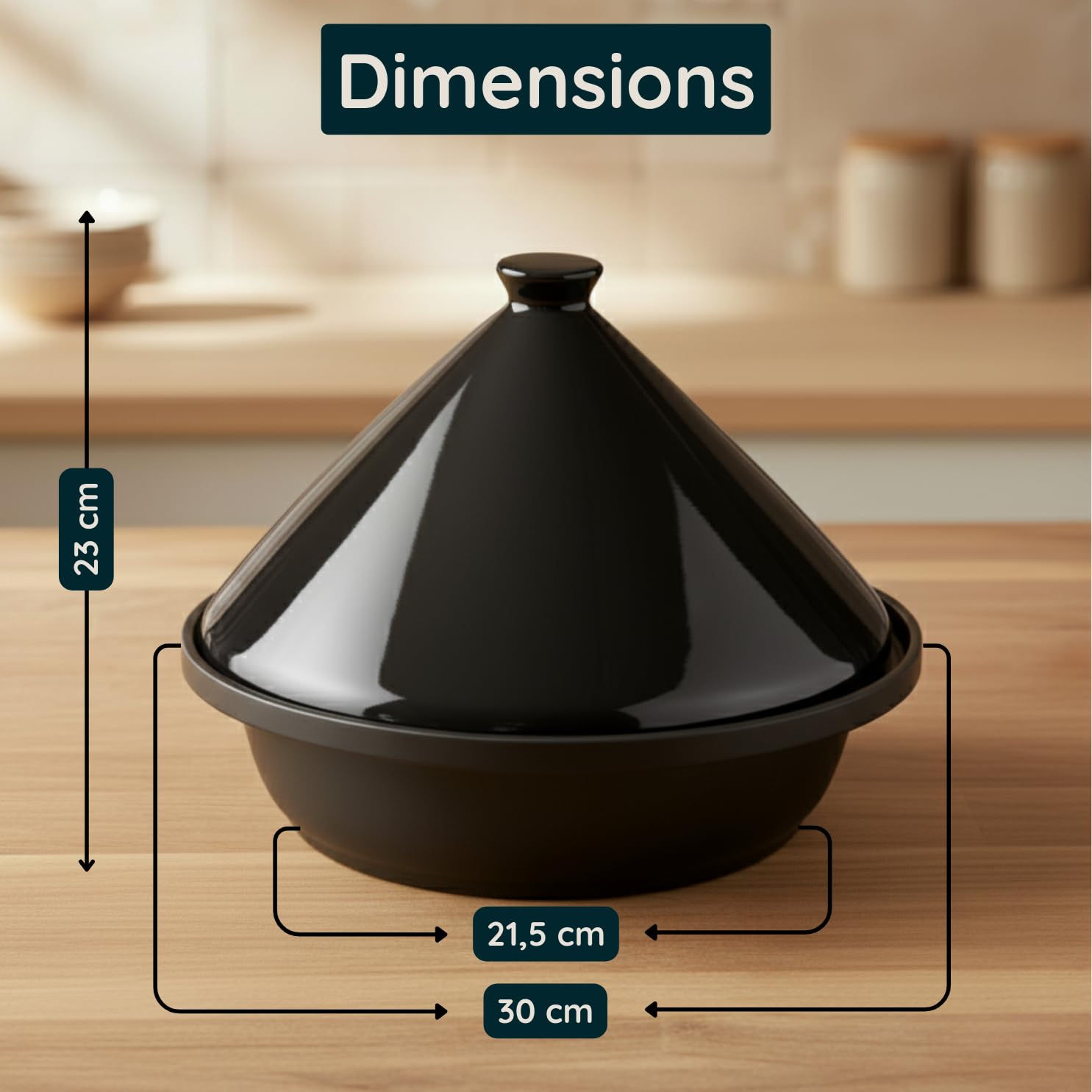 Tajine Induction Tous Feux Diamètre 30 cm - Plat à Tagine Marocain avec Revêtement Antiadhésif, Couvercle Céramique et Structure Fonte d’Aluminium – Marmite, Casserole Cuisine Orientale