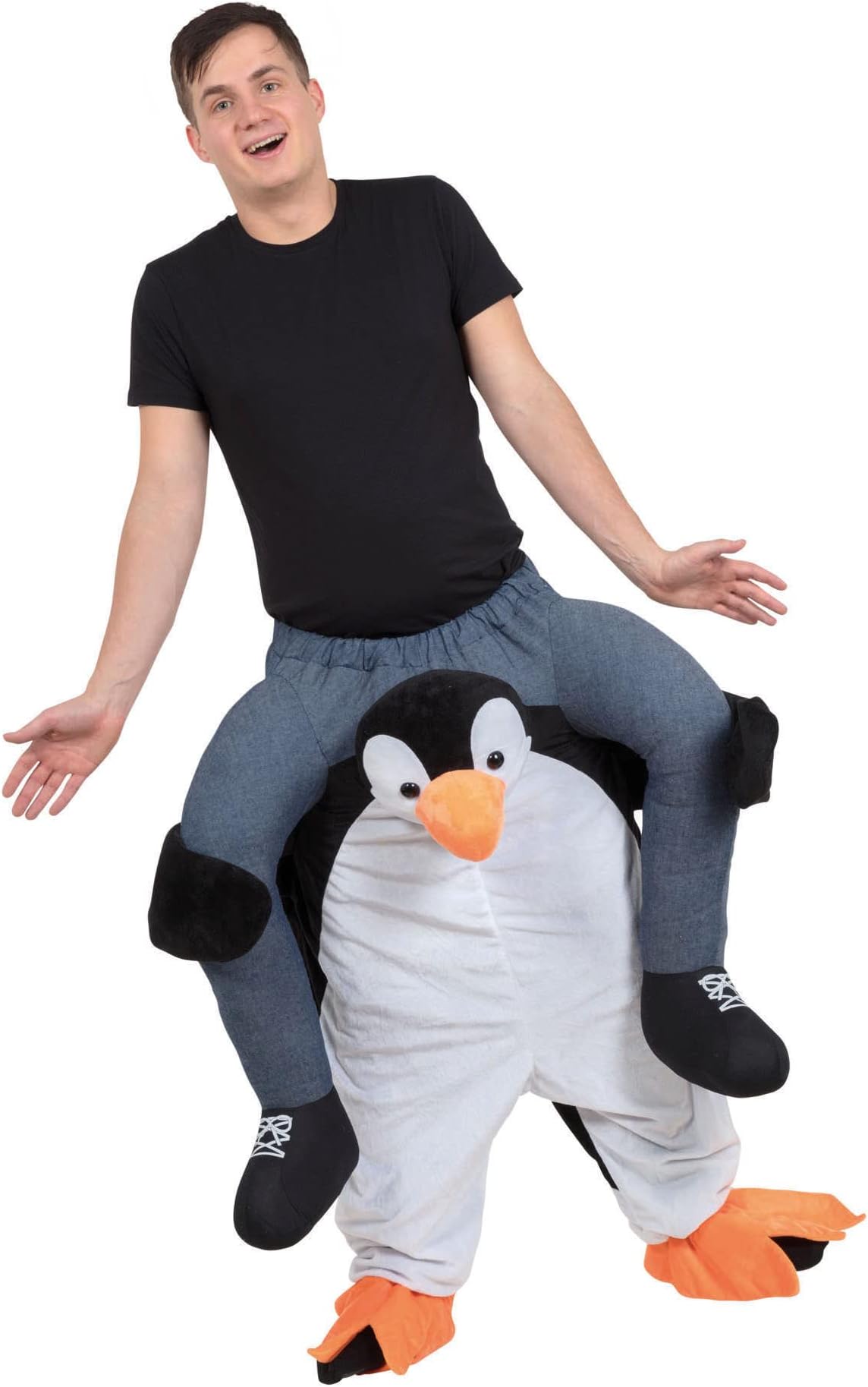 Bristol Novelty AF005 Penguin Piggyback Costume | Black and White Piggy Back, Unisex-Adult, 38/40-Inch Waist Size Halloween Halloween