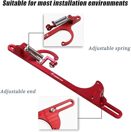 Vista 3 de RYANSTAR Soporte de cable del acelerador 4150 4160 Series Soportes del acelerador Billet Ajustable Aluminio Rojo