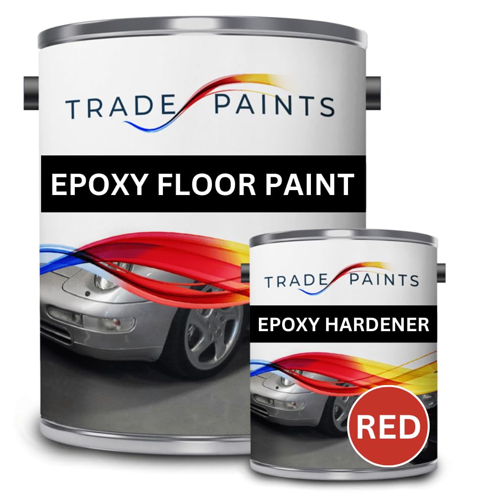 2 Pack Epoxy Garage Floor Paint - 5 Litres (Post Office Red)