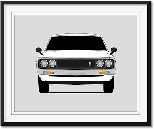 Handmade Poster compatible with Nissan Skyline GT-R KPGC110 1973 Print Wall Art Décor - 8x10" Satin Print (Unframed)