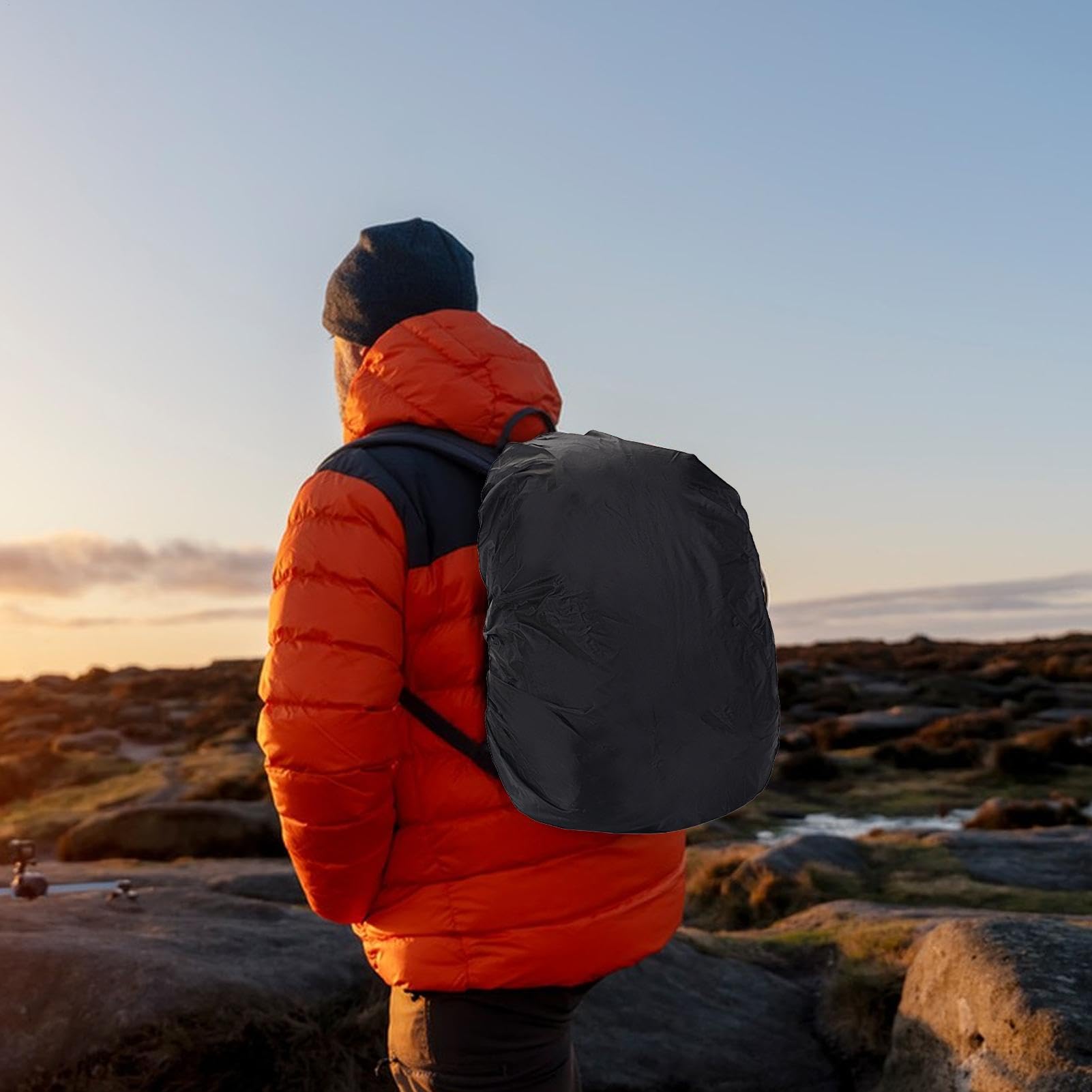 Backpack Rain Cover – Foldable Outdoor Bag Shield, Lightweight Variable Travel Rain Cover | Adjustable Dustproof Pack Cover, ultralightt Camping Backpack Rain Guard for Hiking, Commuting, and Trips