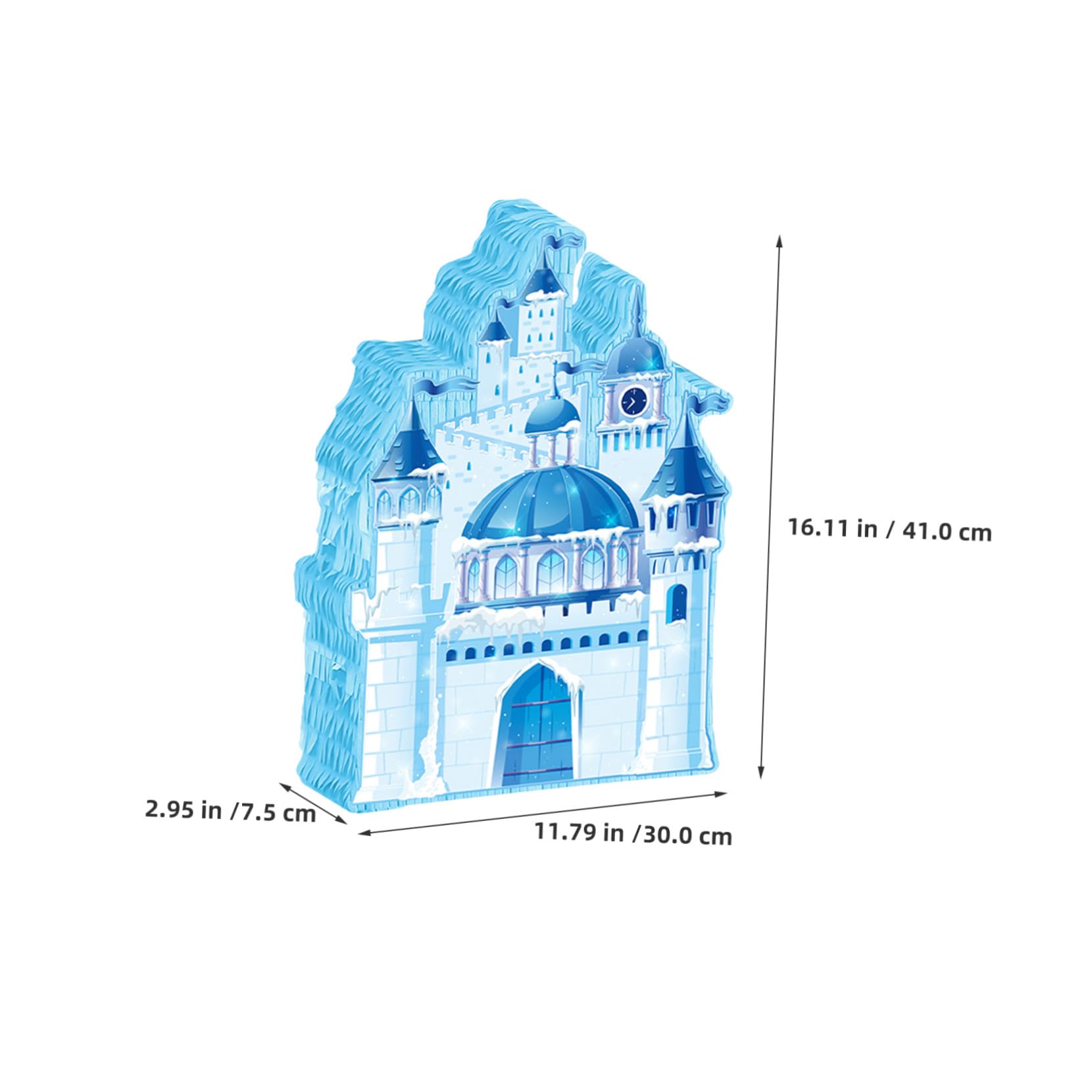 minkissy Pinata Castillo Princesa Azul Hielo Decoración Colgante para Fiesta Infantil Cumpleaños con Antifaz y Confeti Soporte para Dulces y Fotos