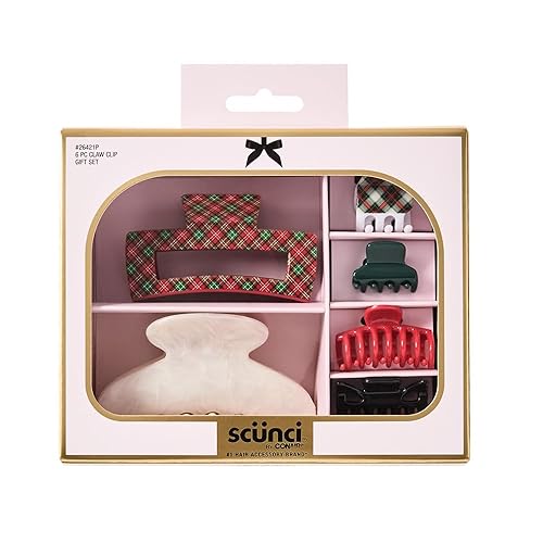 Scunci by Conair 6pk Holiday Classic Gift Set -Claw Clips
