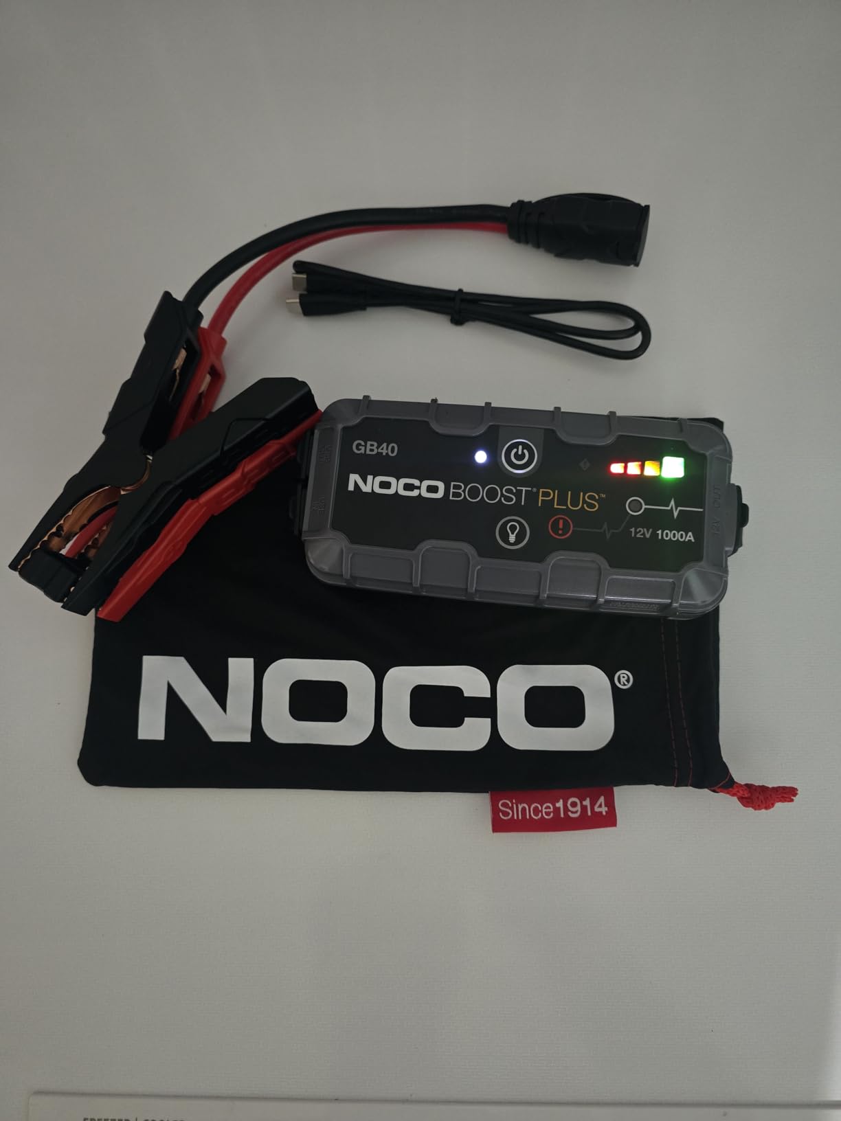 NOCO Boost GB40: 1000A UltraSafe Jump Starter – 12V Lithium Battery Booster Pack, Portable Jump Box, Power Bank & Jumper Cables - for 6.0L Gas and 3.0L Diesel Engines photo review