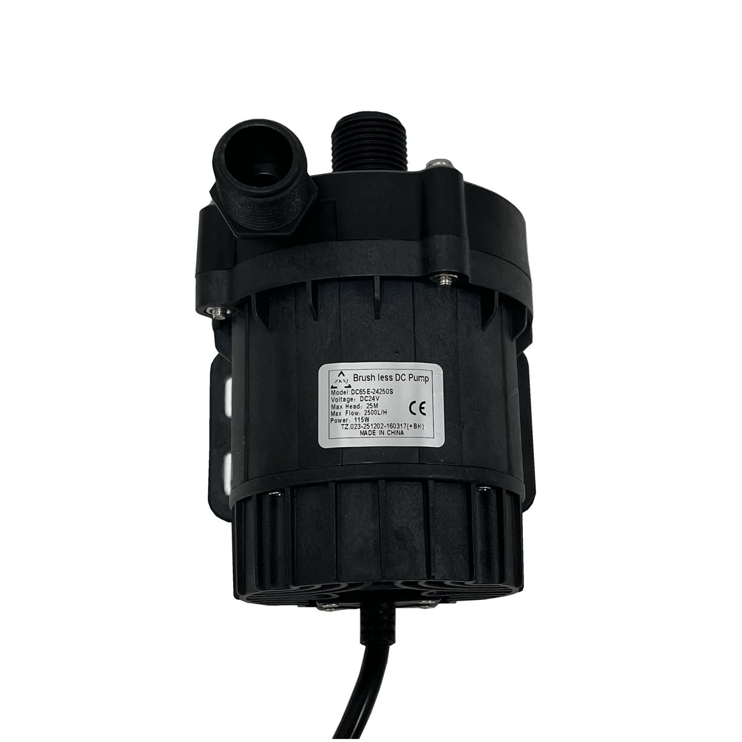 SHYSKY Wytrzymała, cicha mikropompa wodna bezszczotkowa DC 24V 115W DC65E-24250S 25M 2500LPH, z zabezpieczeniem przed pracą na sucho, do systemów chłodzenia i obiegu cieczy pod ciśnieniem