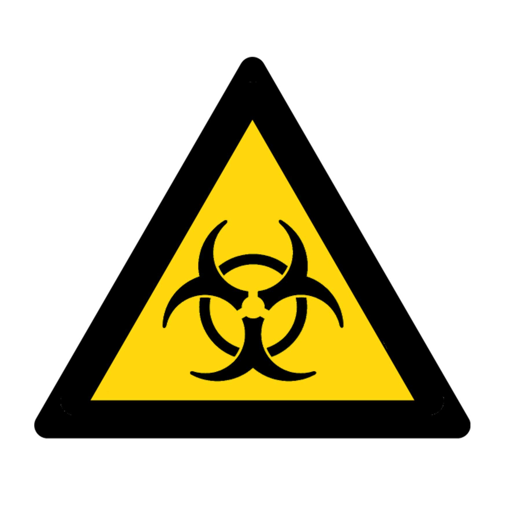 Party Decor 4 X Biohazard - Triangle - Warning Info Sign Removable Self Adhesive Waterproof Durable Vinyl Label Sticker 150Mm X 150Mm
