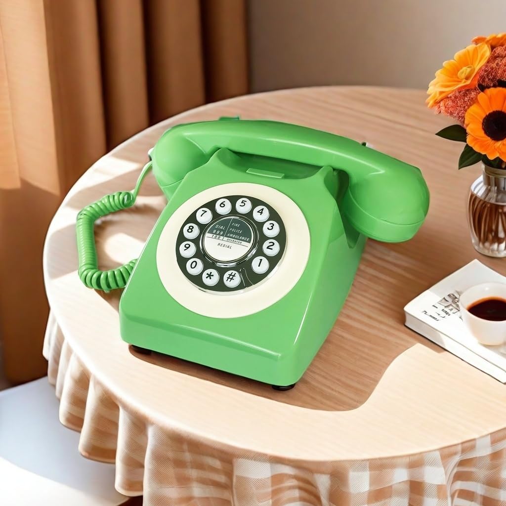 Telefono retrò con cavo, TelPal vintage, telefoni fissi classici anni '30 antichi per casa e ufficio, telefono novità hotel con ricomposizione