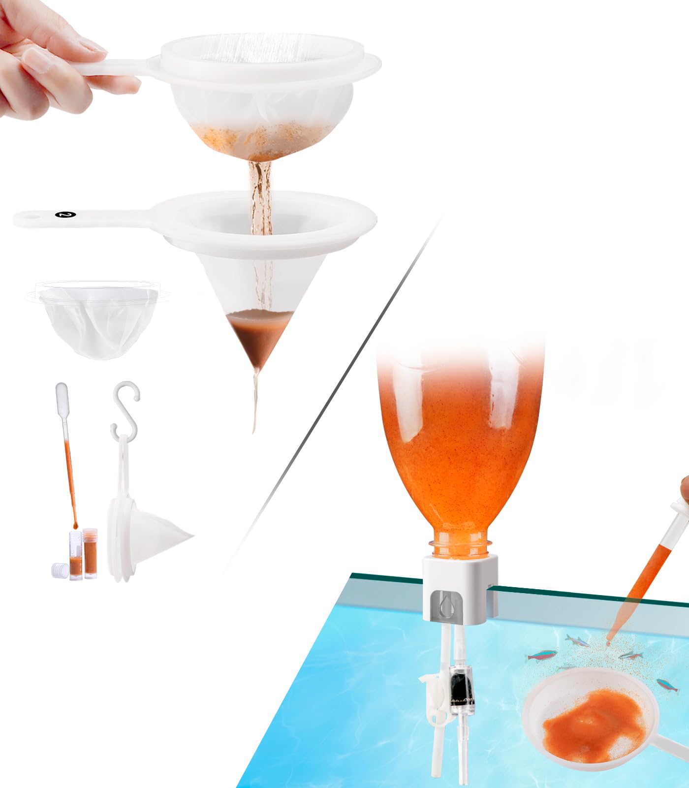 Aquarium Baby Brine Shrimp Sieve & Incubator Hatchery Complete kit