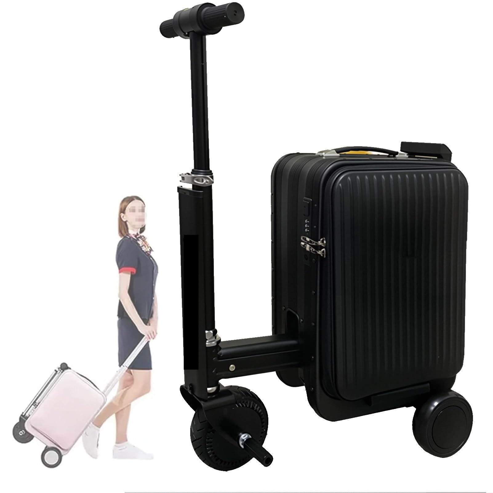 Valigia Portatile Smart Riding Travel Boarding Case Grande capacità Adatto per Viaggi d'Affari Black-Stripes