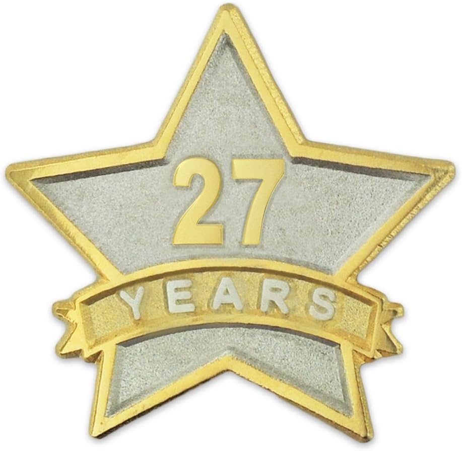 PinMart Year of Service Lapel Pin (Gold & Silver)