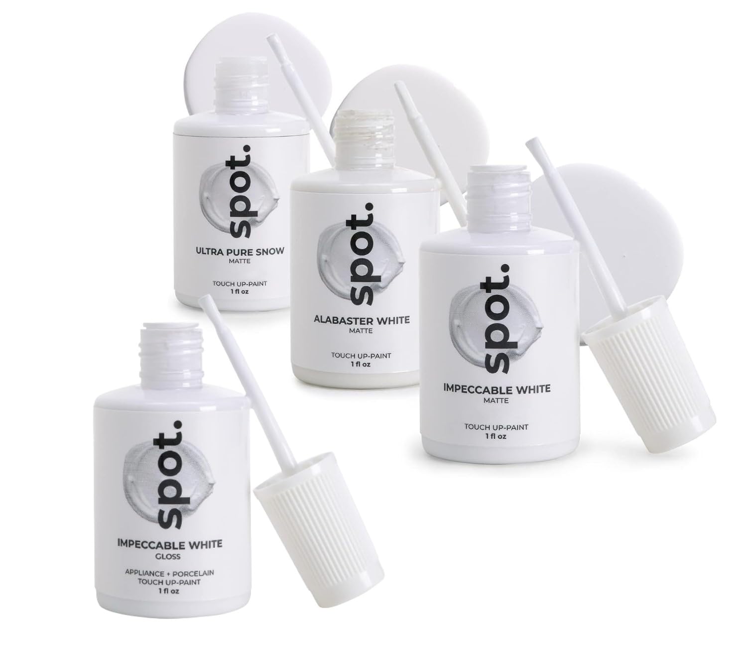 Touch Up-Paint Bundle: White Matte 3 Pack and White Gloss