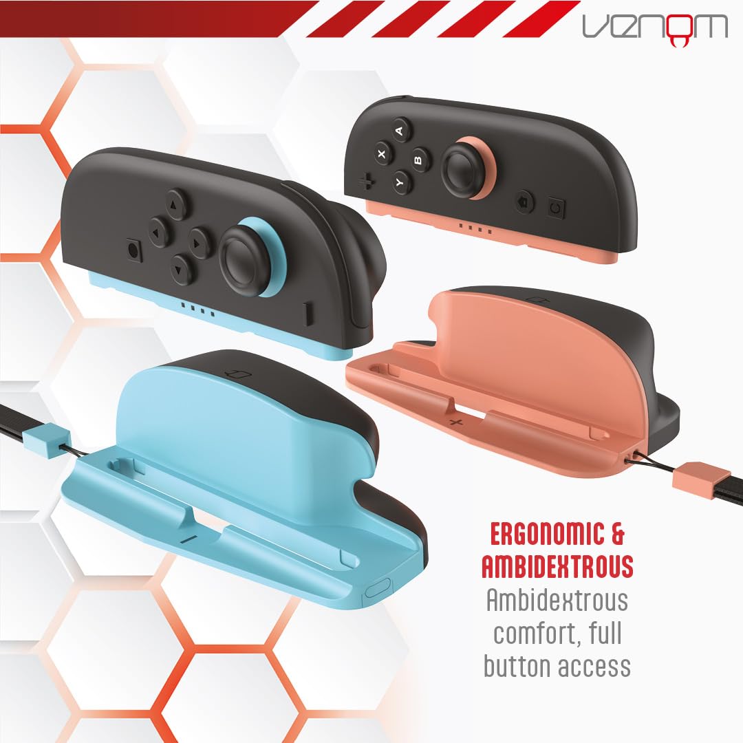 Venom Nintendo Switch 2 Konwertery Trybu Myszy do Joy-Con | Zestaw Podwójny z Paskami na Nadgarstek