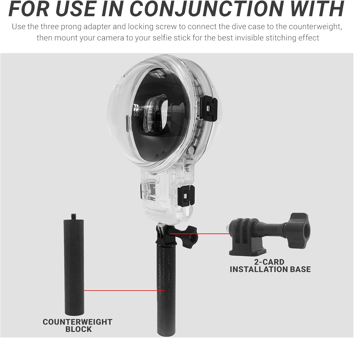 Insta 360 X5 Invisible Dive Case Pro, Waterproof Up to 50m (164ft) Splash Prevention Housing, Underwater Dive Protective Shell for Insta360 X5 with Bracket Accessories