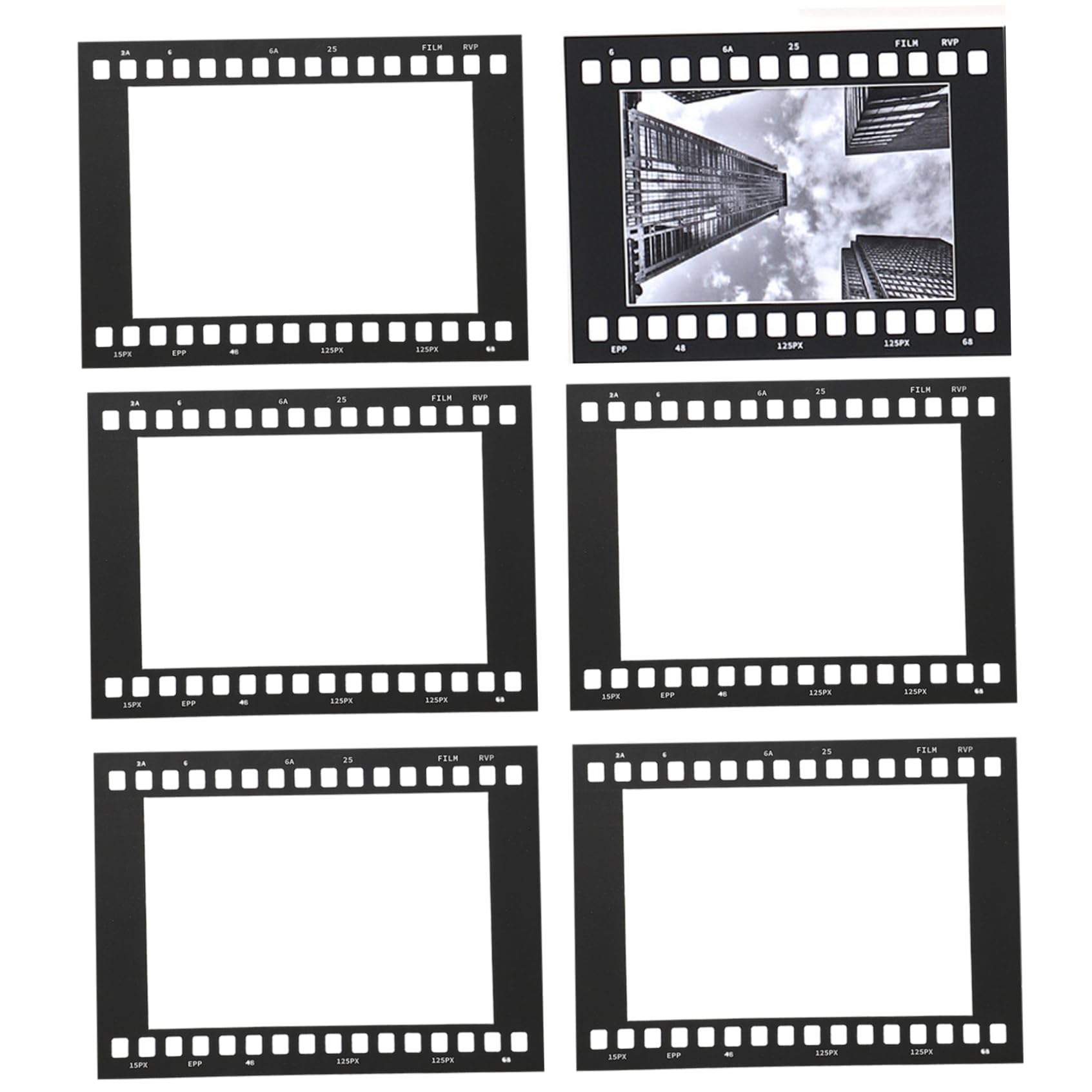 Juego de marcos de fotos vintage, paquete de 5 marcos de papel con tiras de película de 4x6 pulgadas para collage de fotos de exhibición en la pared