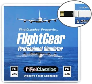 FlightGear Flight Simulator 2020 X Flight Sim Plane & Helicopter Professional Simulator USB Including 600 Aircraft & 20,000 Real World Airports Compatible with Microsoft Windows 11 10 8.1 8 7 Vista PC