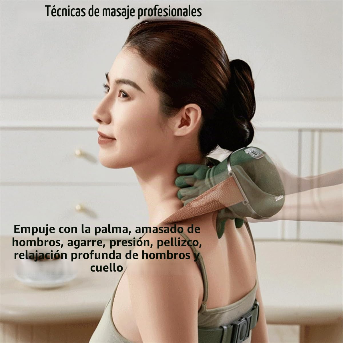Siaasoo Masajeador de cuello, Masajeador Siaasoo Masajeador para hombros, almohada relajante cervical, masajeador Shiatsu de espalda y cuello, almohada de masaje eléctrica de amasamiento, ajuste de 3
