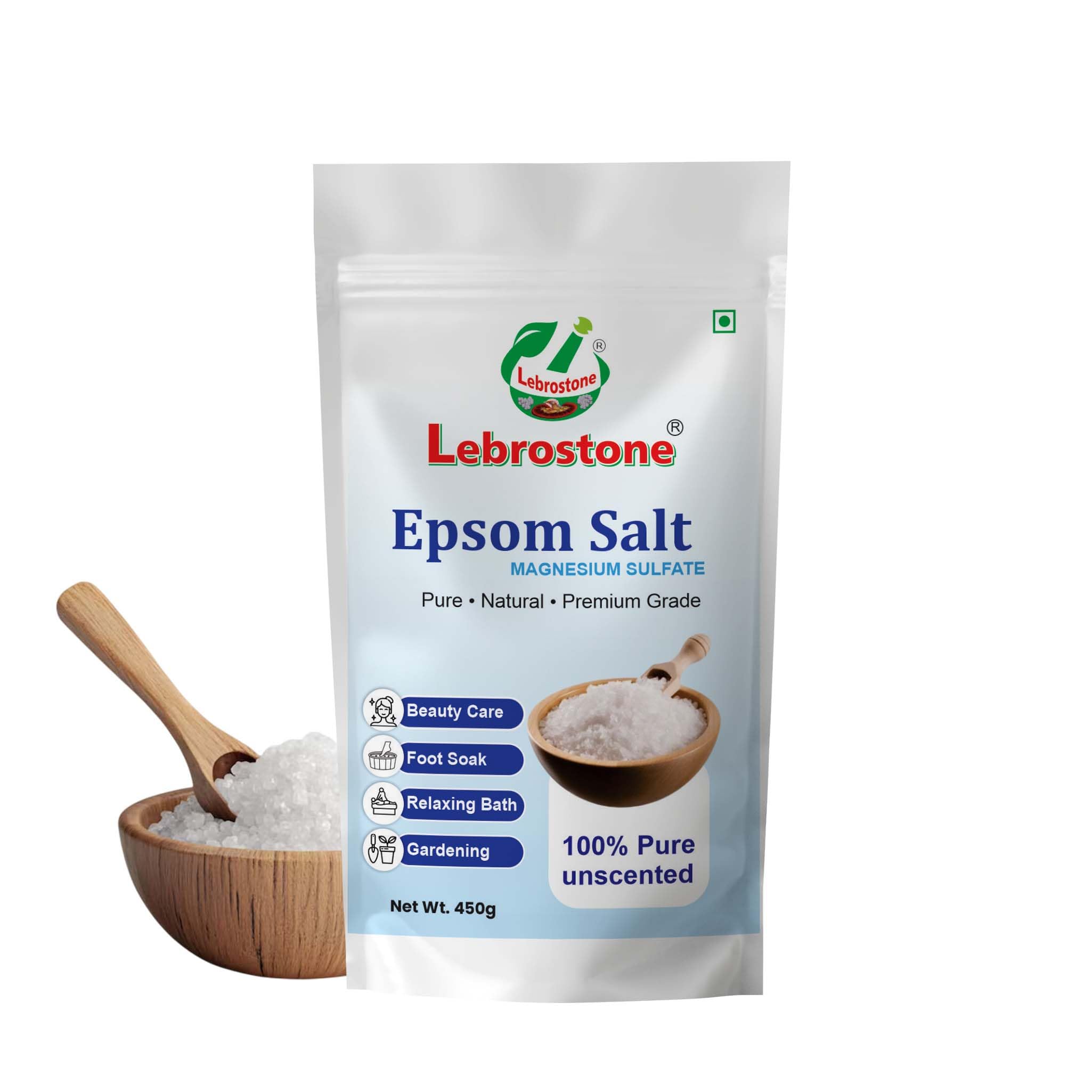 Epsom Salt (Magnesium Sulfate) Fast-Dissolving Crystals for Bath Soak, Muscle Relaxation, Foot Soaks & Garden Use 450g-image-31