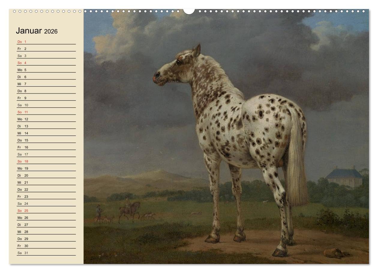 Pferde-Ölgemälde. Die Kunst der alten Meister (Wandkalender 2026 DIN A2 quer), CALVENDO Monatskalender: Beeindruckende Ölgemälde von großen Künstlern der Vergangenheit (CALVENDO Kunst)