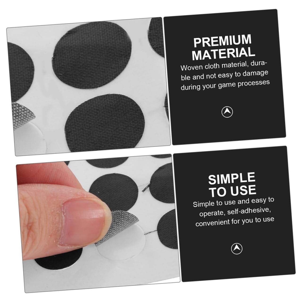 Gogogmee 3sheets Pool Table Stickers of Black Spots Self-Adhesive Dots for Billiard Tables Woven Cloth Minimal Interference Snooker Accessories