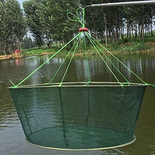 Portable Folded Fishing Net Fish Shrimp Minnow Crayfish Crab Baits Cast Mesh Trap Automatic