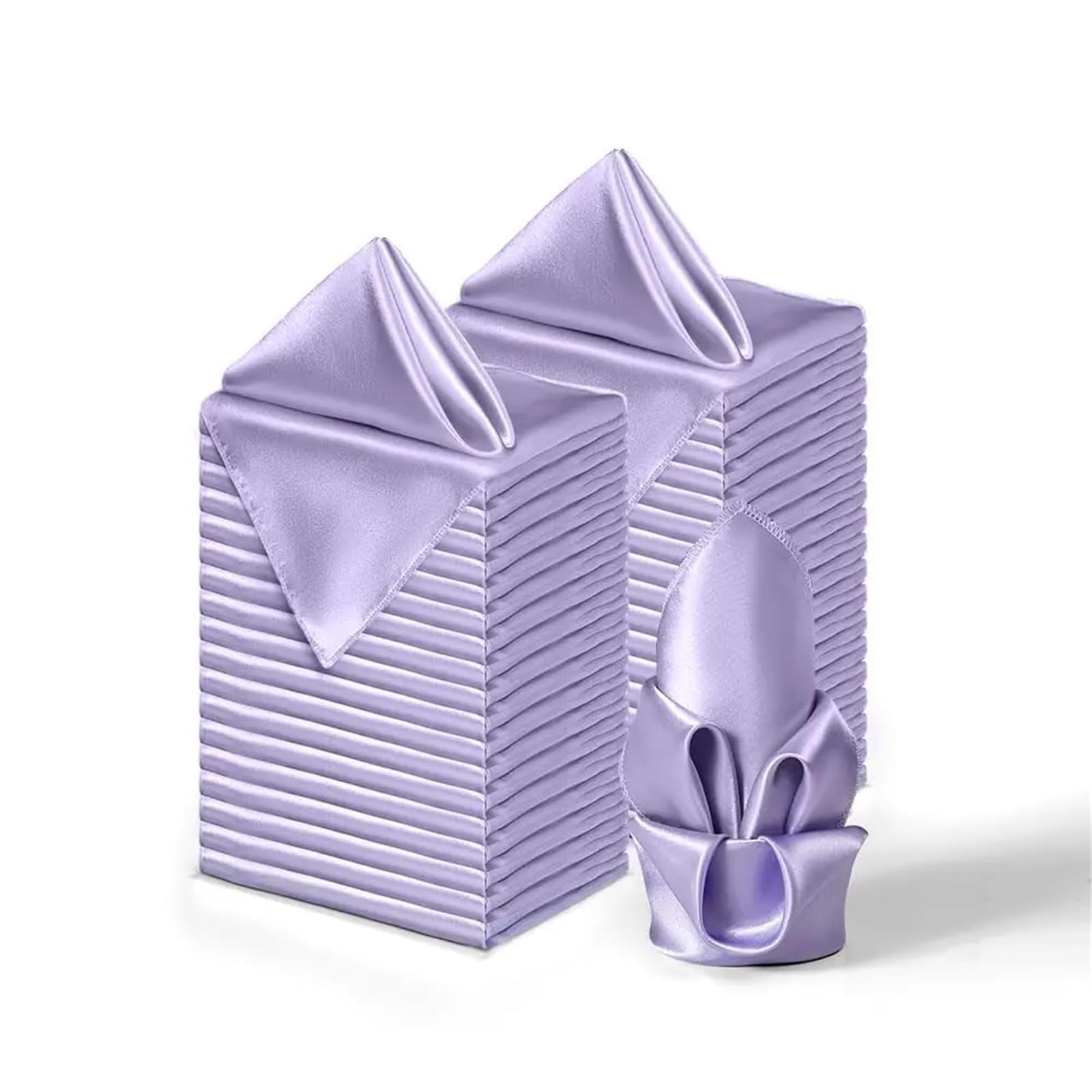 Table Napkins 24Pcs 30x30cm Satin Napkin Square Dinner Napkins Weddings Party Soft Table For Romantic Decoration(24Pcs Purple)